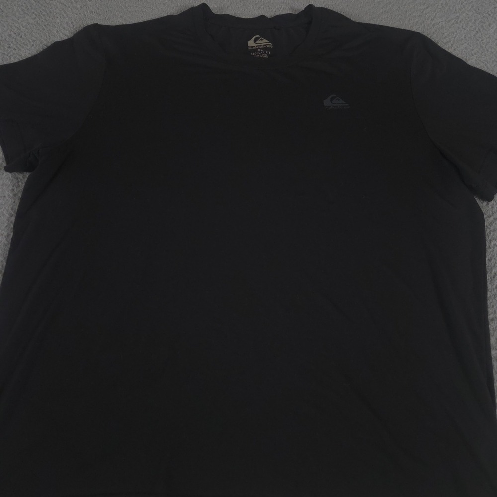 Quiksilver Shirt Mens XL Black Active Stretch Tee Performance Short Sleeve Logo